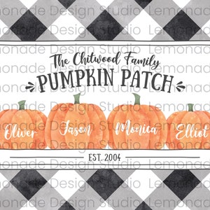 PRINTABLE Fall Decor, Fall Sign, Personalized Family Pumpkin Patch Sign Autumn Decor Autumn Sign Farmhouse Fall Decor Fall Buffalo Plaid Art image 7