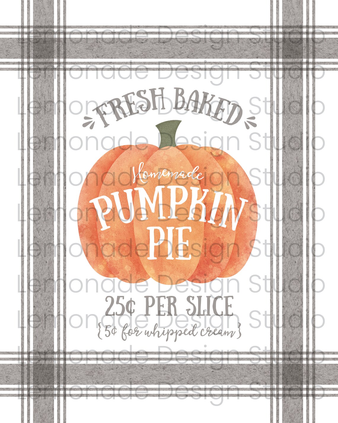 PRINTABLE Pumpkin Pie Sign Farmhouse Fall Decor Grey Grainsack - Etsy