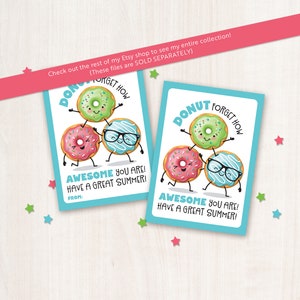 Printable Donut Tags Classroom Birthday Treat Tags Doughnut Birthday ...