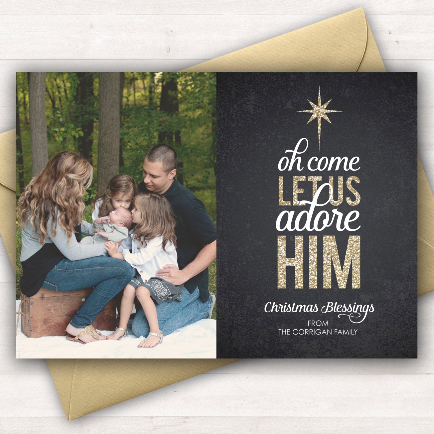 Religious Christmas Card Christian Christmas Cards Gold Etsy