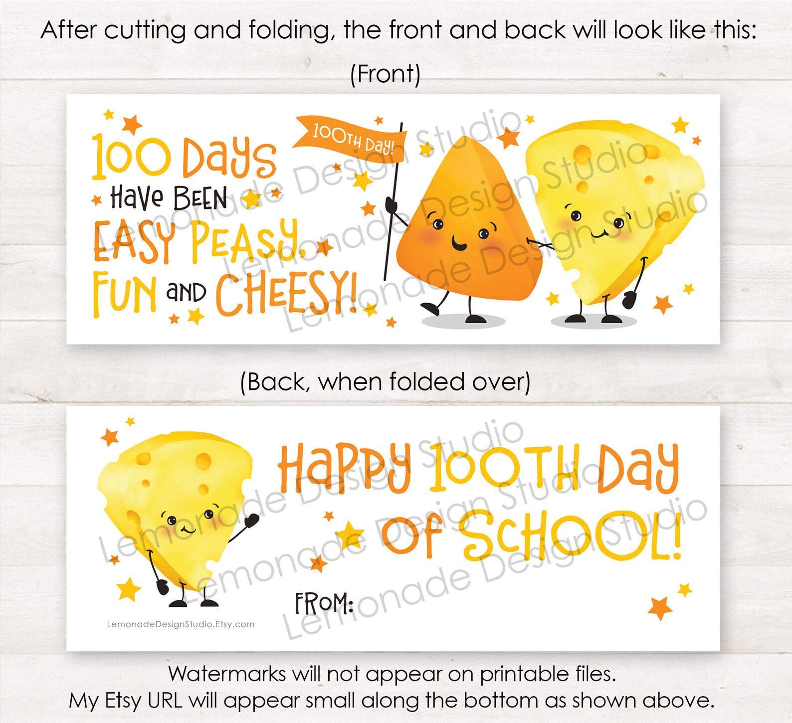 Printable 100th Day of School Tags for Students Snack Back Topper ...