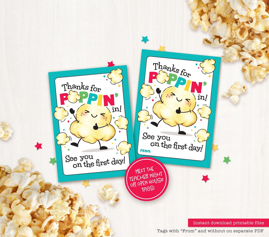 Printable Meet the Teacher Night Class Gift Snack Tags Back to School ...
