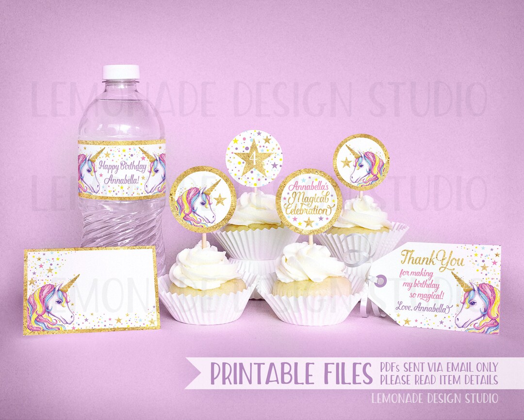 PRINTABLE Unicorn Party Decorations, Unicorn Party Printables, Unicorn ...