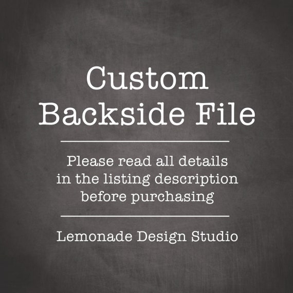Custom Backside File Add-On - Custom Christmas Card Back File - Please read ALL details in listing prior to purchasing this Il_570xn