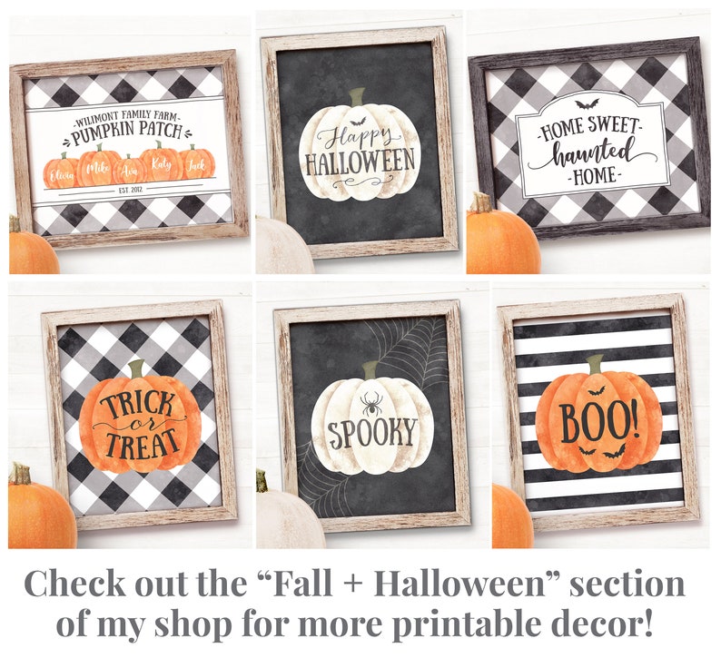 Fall Decor Printable Wall Art Personalized Family Pumpkin Patch Sign Fall Sign Autumn Decor Autumn Sign Fall Farmhouse Decor Grey Stripe image 6