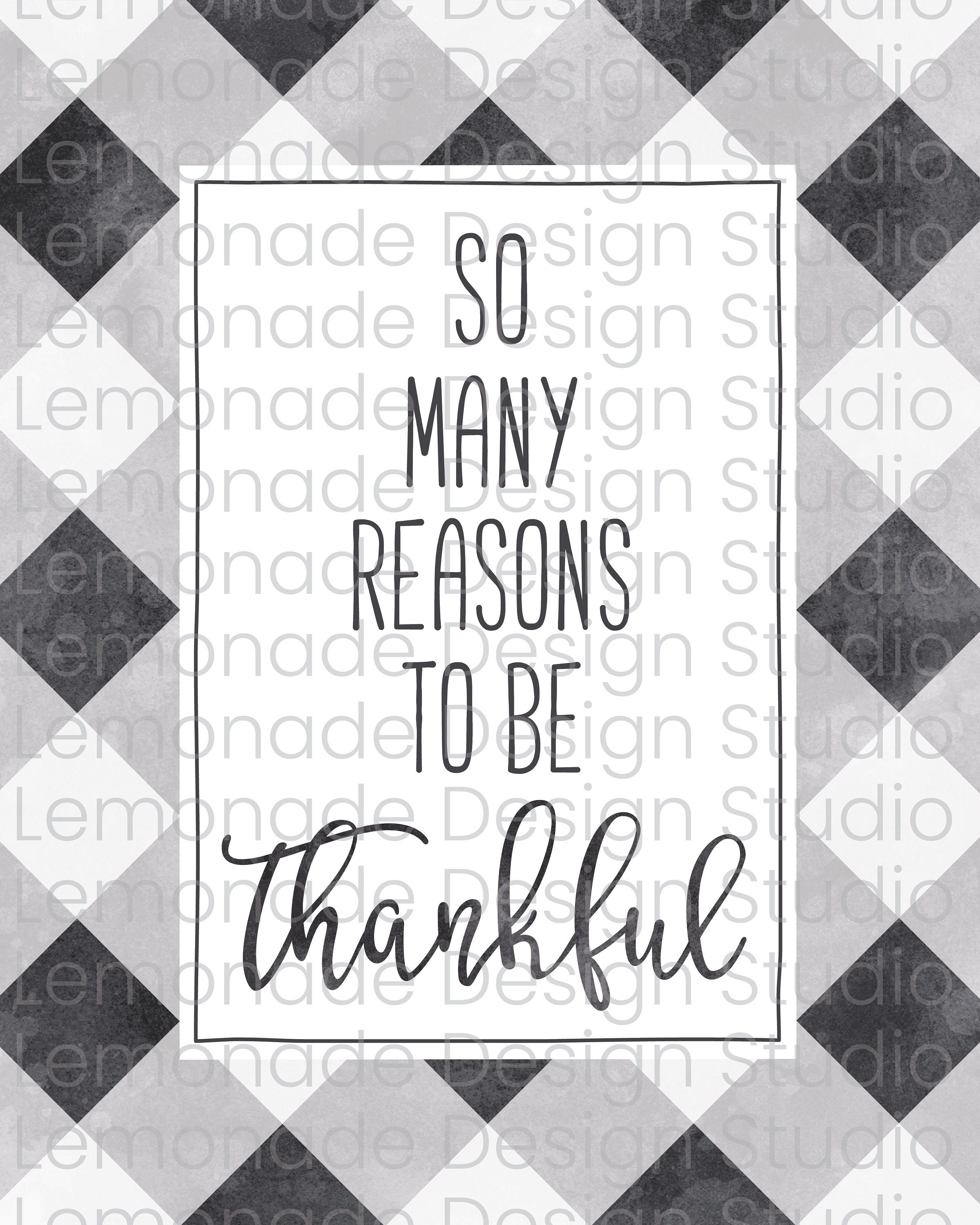 PRINTABLE Thankful Buffalo Check Sign Printable Farmhouse | Etsy