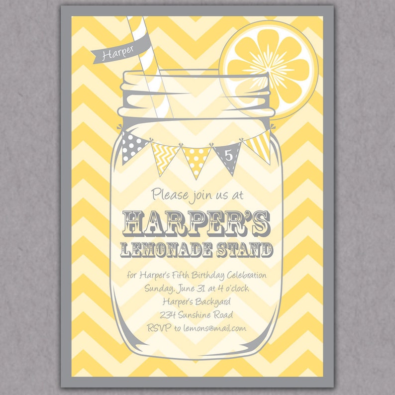 Pink Lemonade Invitation Printable Lemonade Stand Invitation Etsy