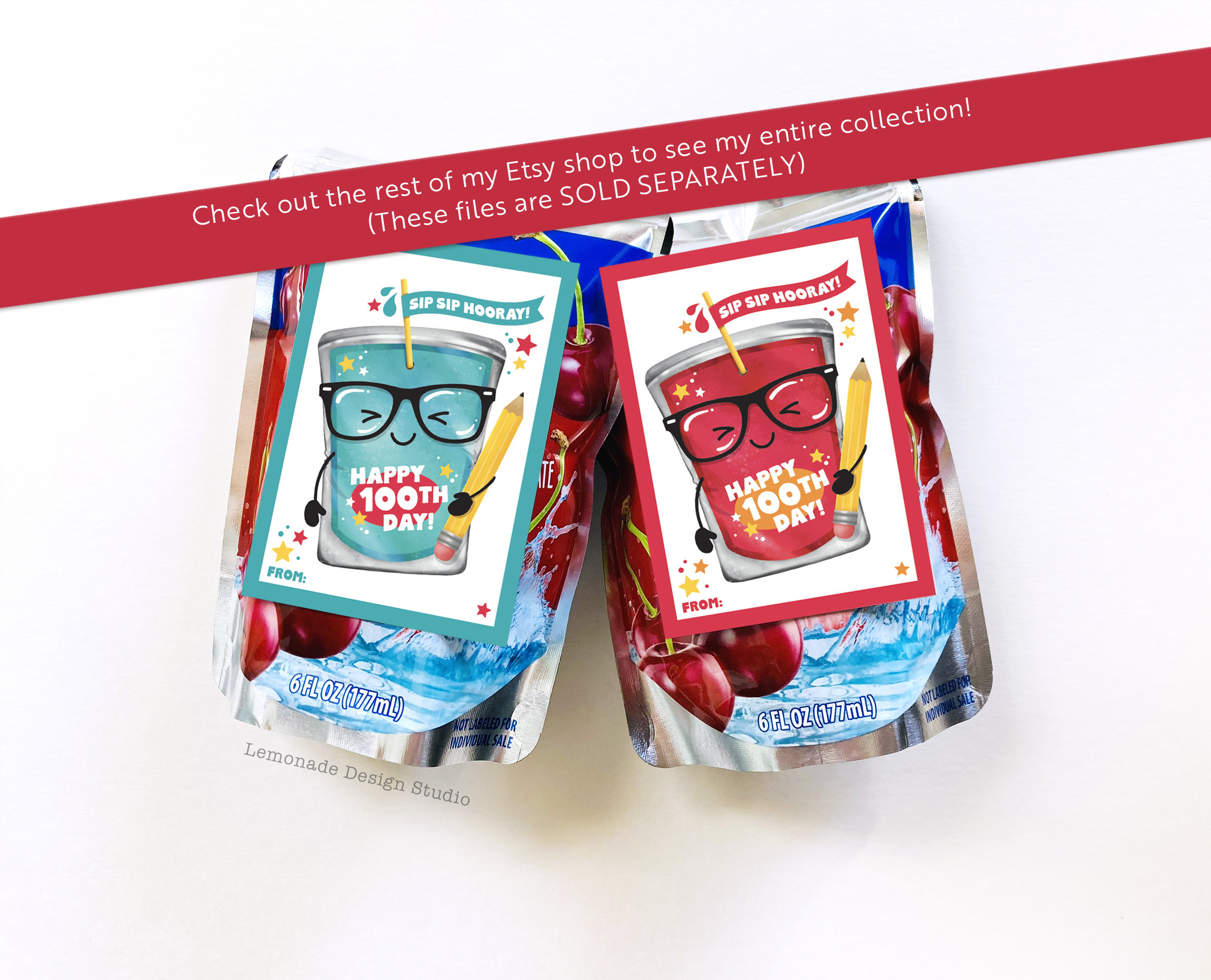 100 Days of School Printable Snack Tags for Students Happy 100th Day of ...