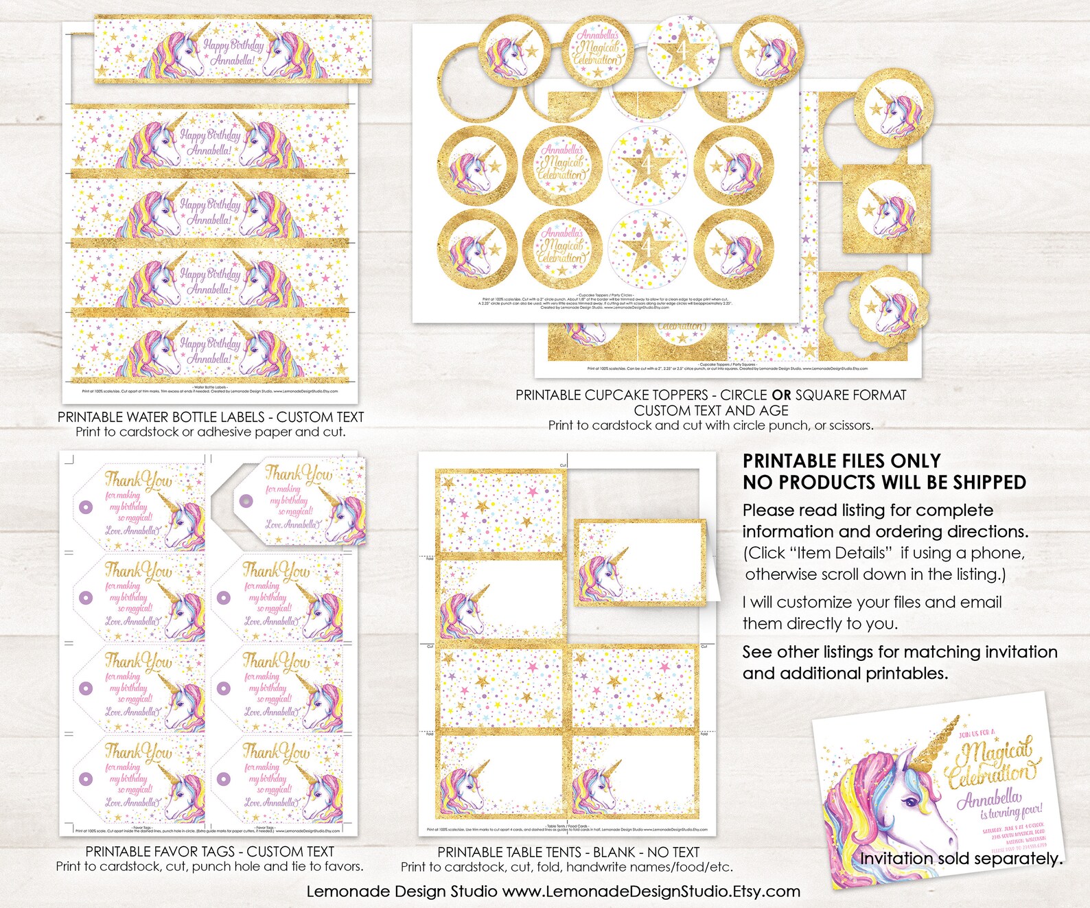 PRINTABLE Unicorn Party Decorations Unicorn Party Printables - Etsy