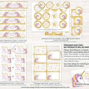 PRINTABLE Unicorn Party Decorations, Unicorn Party Printables, Unicorn ...