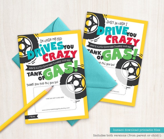 PRINTABLE Teacher Appreciation Week Gift Gas Gift Card Holder Funny Teacher Thank You Card End of Year Coach Gifts Daycare Bus Driver Thanks Il_570xn