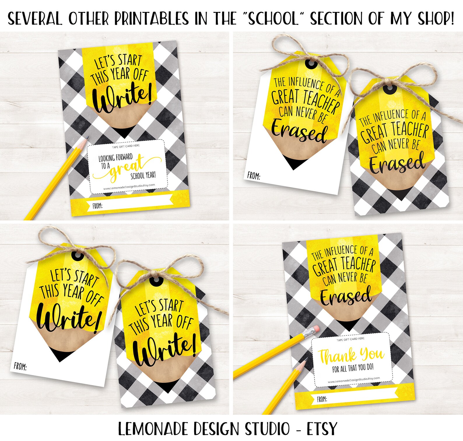 PRINTABLE Back to School Teacher Gift Card Holder Start Year off Write ...