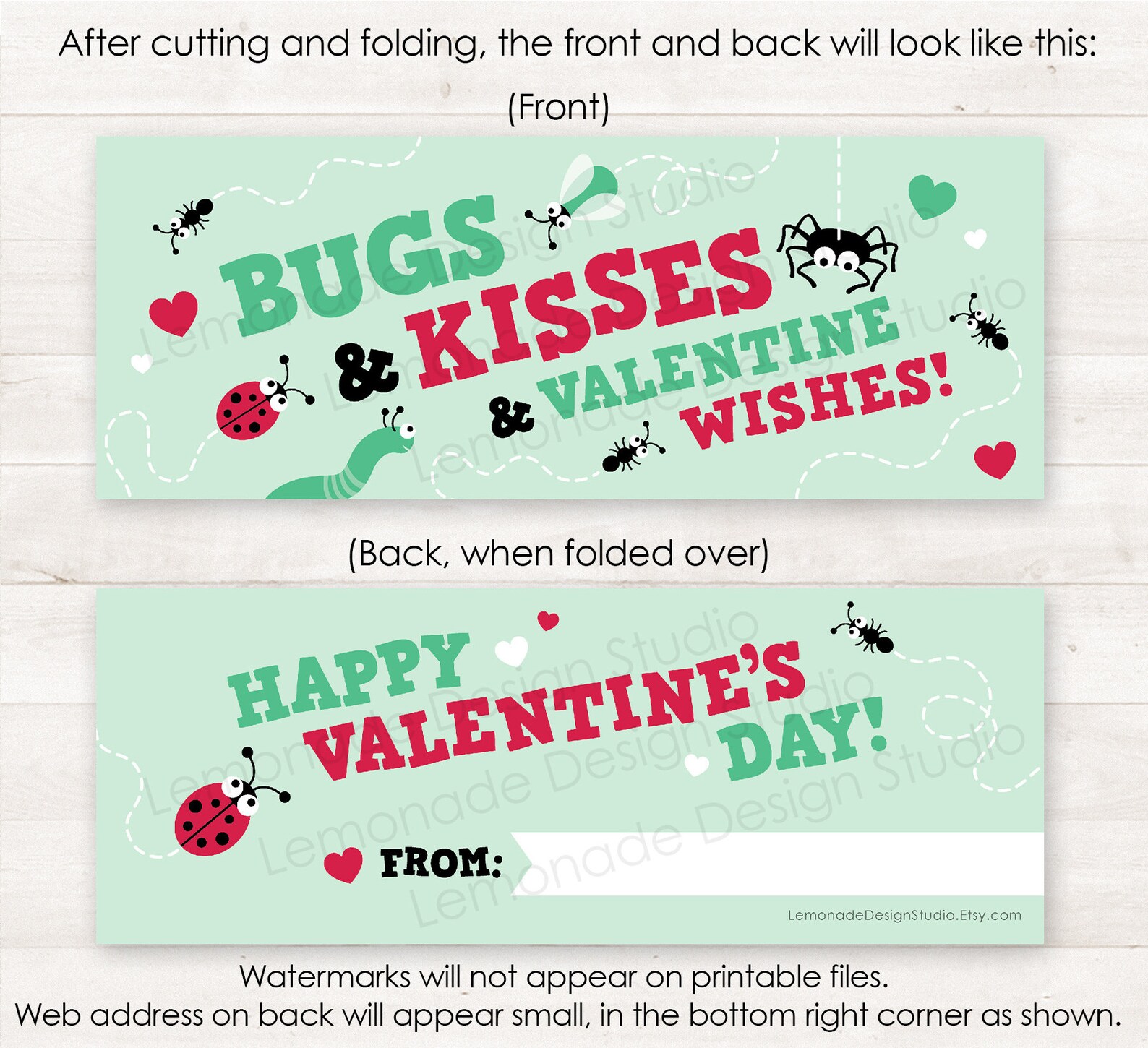 PRINTABLE Valentines for Kids Valentines Day Kid Gifts for | Etsy