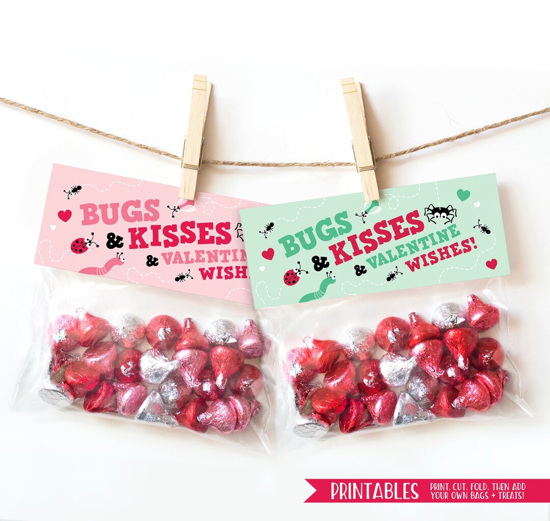 PRINTABLE Valentines for Kids Valentines Day Kid Gifts for School Bugs ...