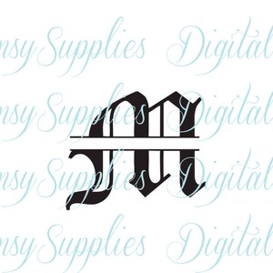 Old English Split Lettres A à Z toutes les 26 lettres Téléchargement numérique Scrapbooking Tshirts Monograms Stickers