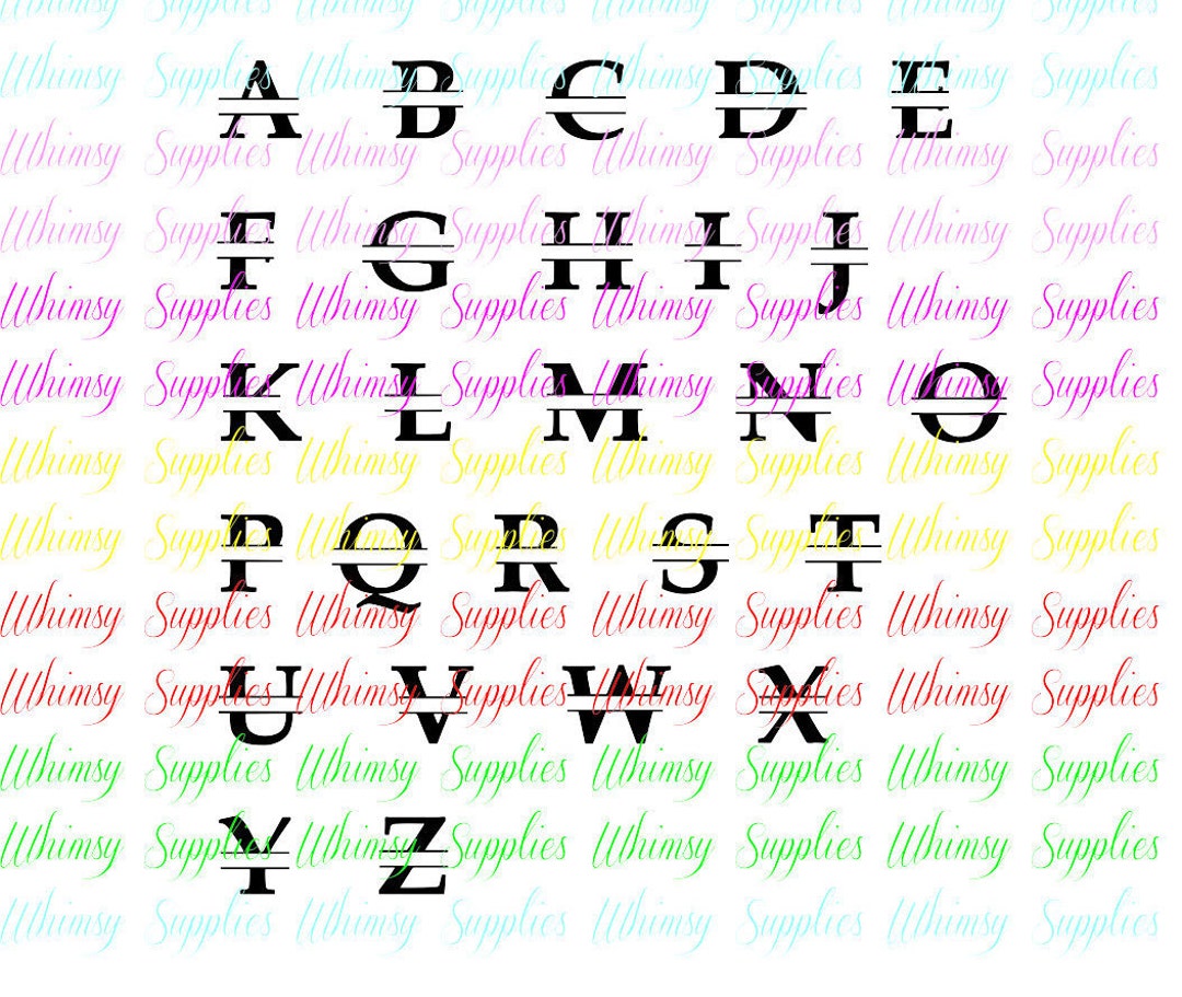 26 Split Letters A Through Z SVG PNG JPG Scrapbooking Tshirts - Etsy