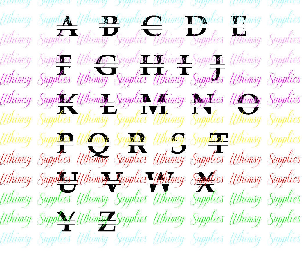 26 Split Letters A Through Z SVG PNG JPG Scrapbooking Tshirts Monograms ...