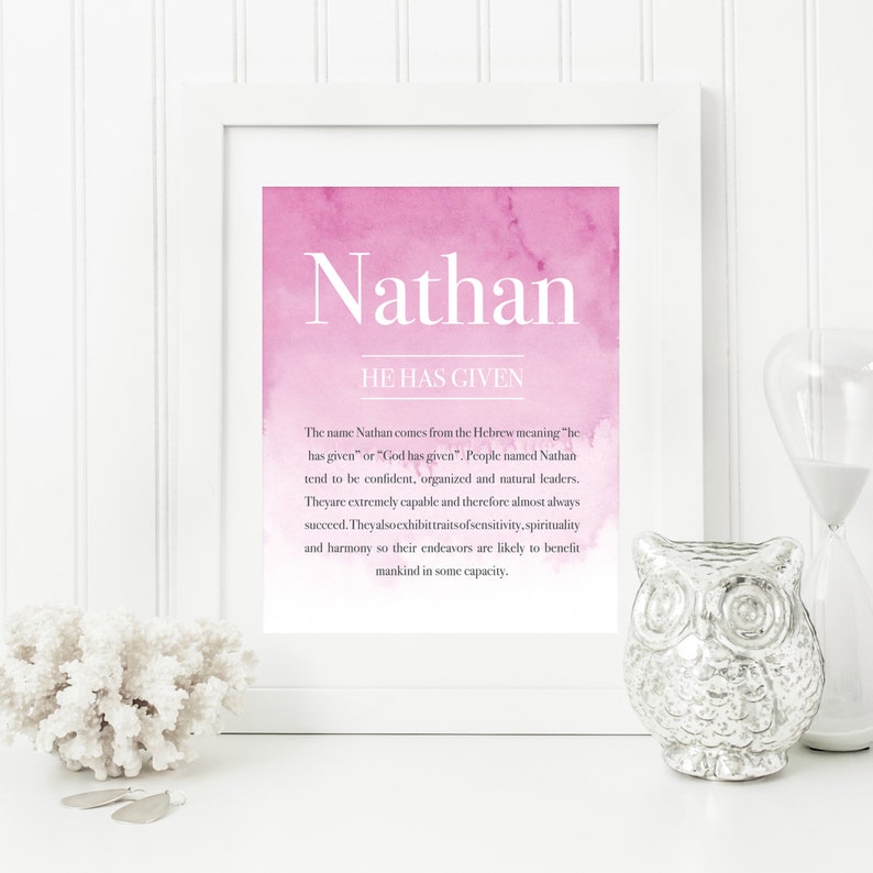 Baby Boy Gift Personalized Baby Gift Name Meaning Print Etsy