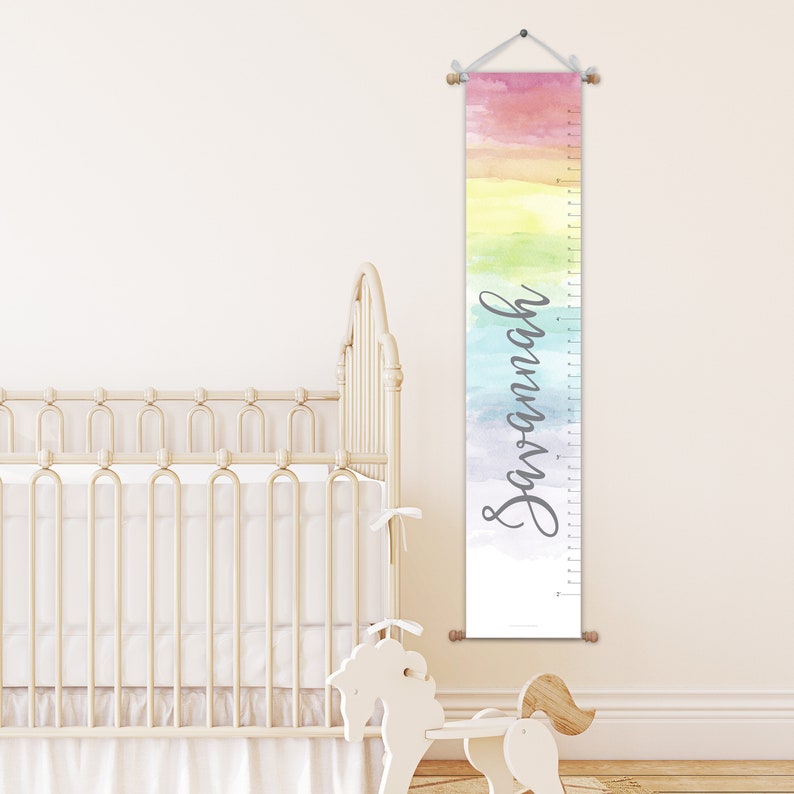 Growth Chart Watercolour Nursery Growth Chart Ruler Etsy