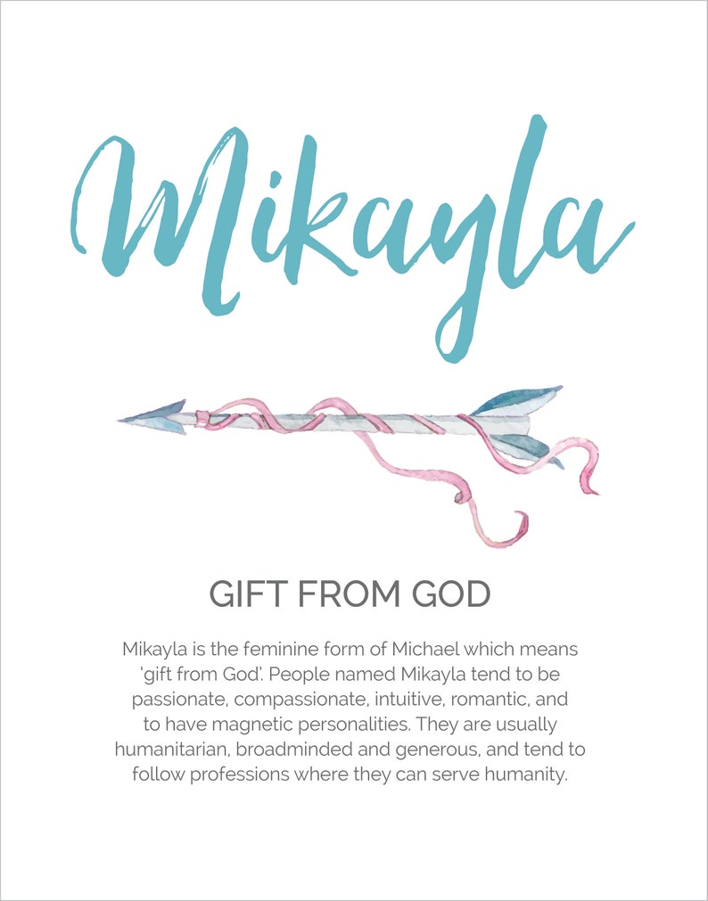 Baby Girl Gift Personalized Baby Gift Name Meaning Print Etsy