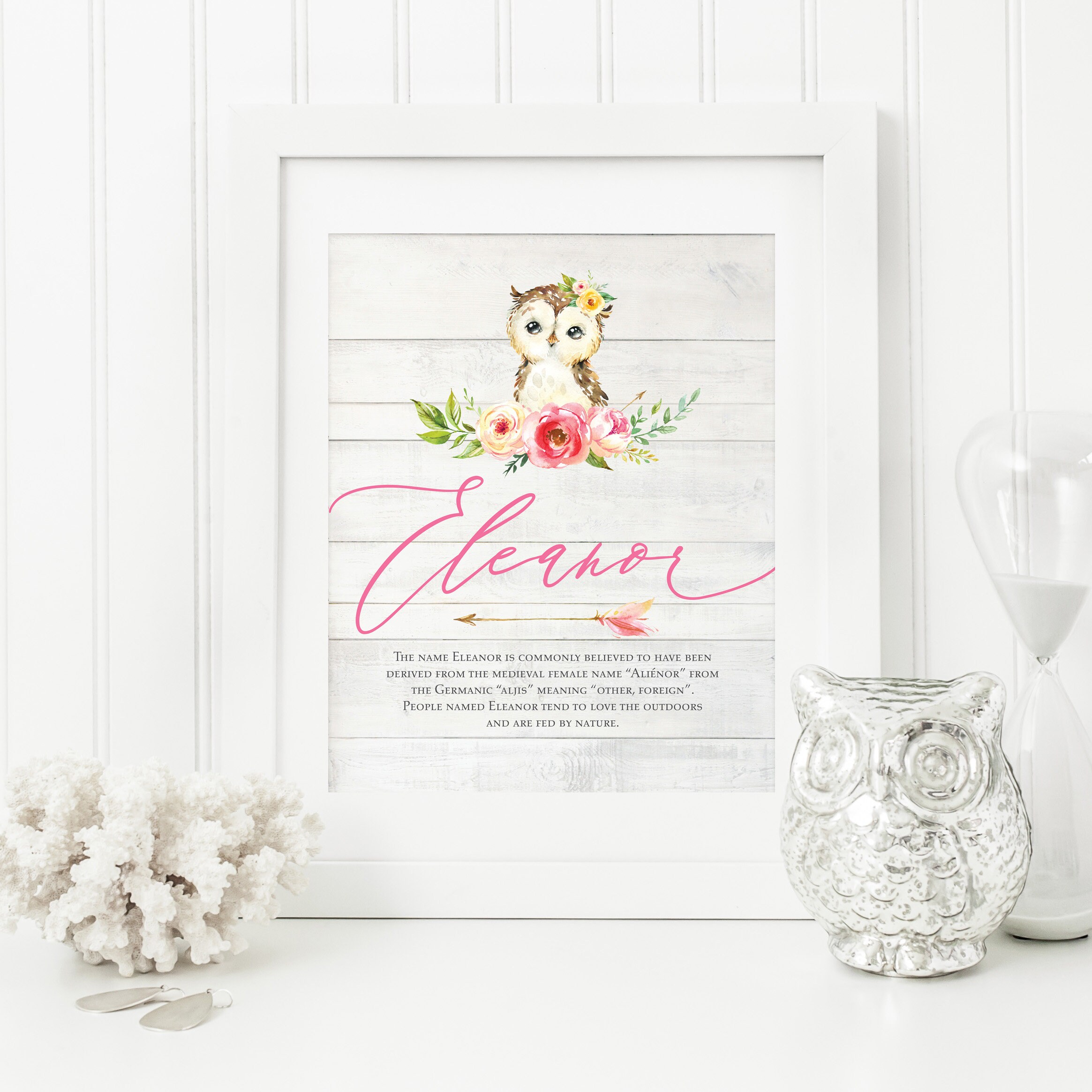 Woodland Animals Woodland Nursery Name Meaning Print Etsy