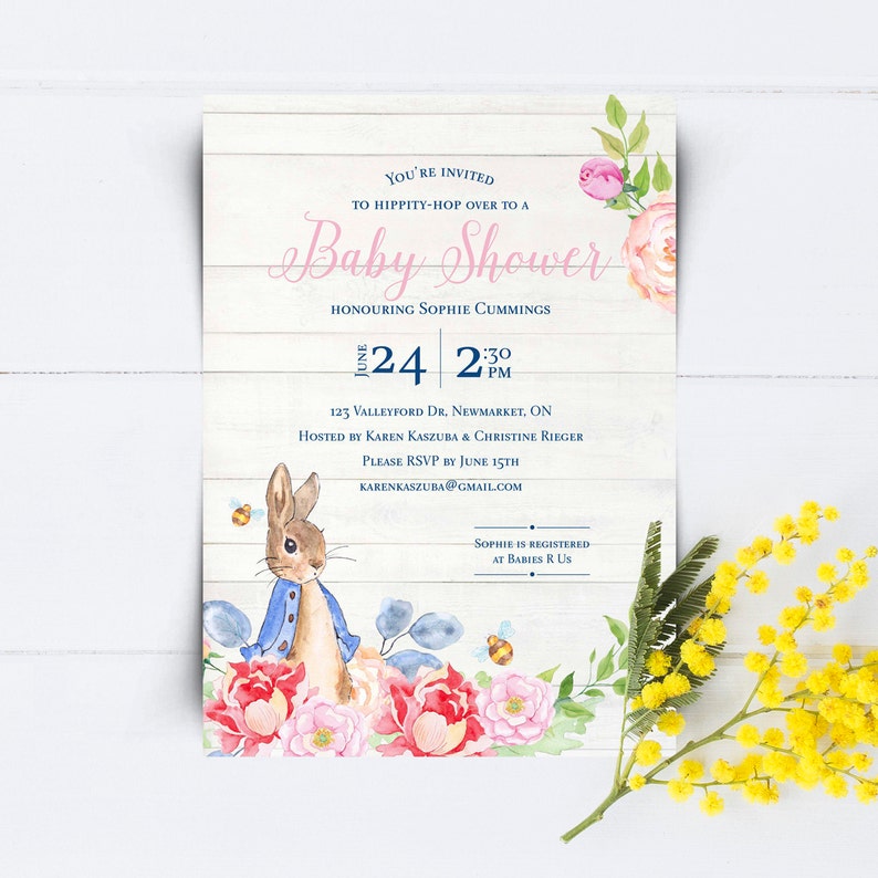 Peter Rabbit Invites Peter Rabbit Shower Invitations Peter Etsy