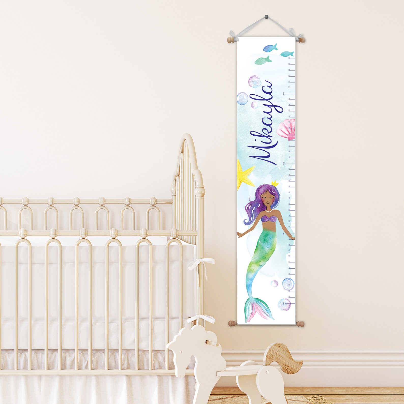 Mermaid Growth Chart Mermaid Nursery Growth Chart Ruler Etsy