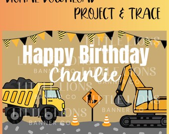 Construction Birthday|Ready to Trace Template |Printable Banner|