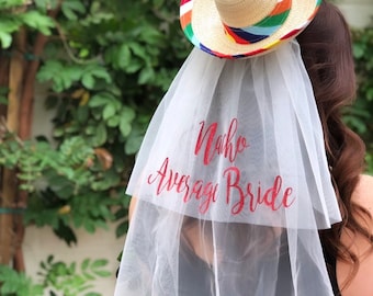 Sombrero Veil - Final Fiesta - Future Mrs. Veil - Wedding Veil - Fiesta - Bride Veil - Bachelorette Gift - Nacho Average Bride
