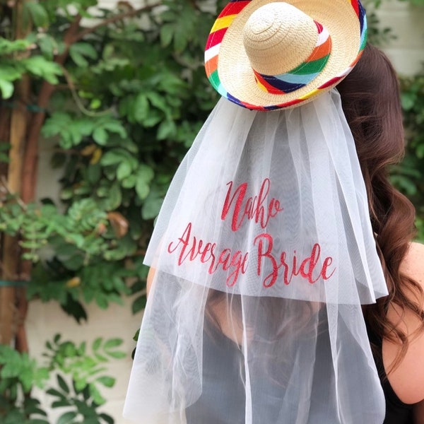Sombrero Veil - Final Fiesta - Future Mrs. Veil - Wedding Veil - Fiesta - Bride Veil - Bachelorette Gift - Nacho Average Bride