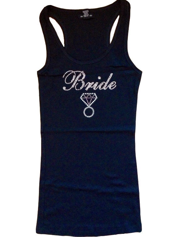 Items similar to Rhinestone Bride tank w/ Bling Ring perfect for a ...