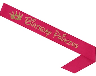 Princess- Birthday Princess - Disney Birthday Sash- Toddler Birthday- Custom Sash- Bday Sash- Birthday Girl - Princess Sash - Tiara