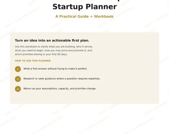 Small Business & Non-Profit Start-Up Planner