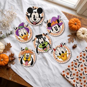 Disney Mickey Minnie Custom Embroidered Patch, Spooky Halloween Iron-on Patch, Park Costume DIY Velcro patch, Jacket Decor