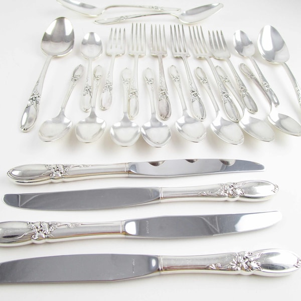 Silverplate Dinnerware - 'White Orchid' Pattern - Community Silver Plate - Knife, Forks and Spoons - Quantities