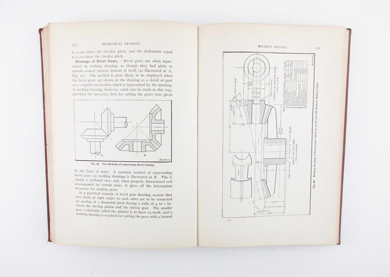 /'Mechanical Drawing/' Text From 1931 Machinists Display or Use Architects Vintage Collectors Vintage Drafting Engineering