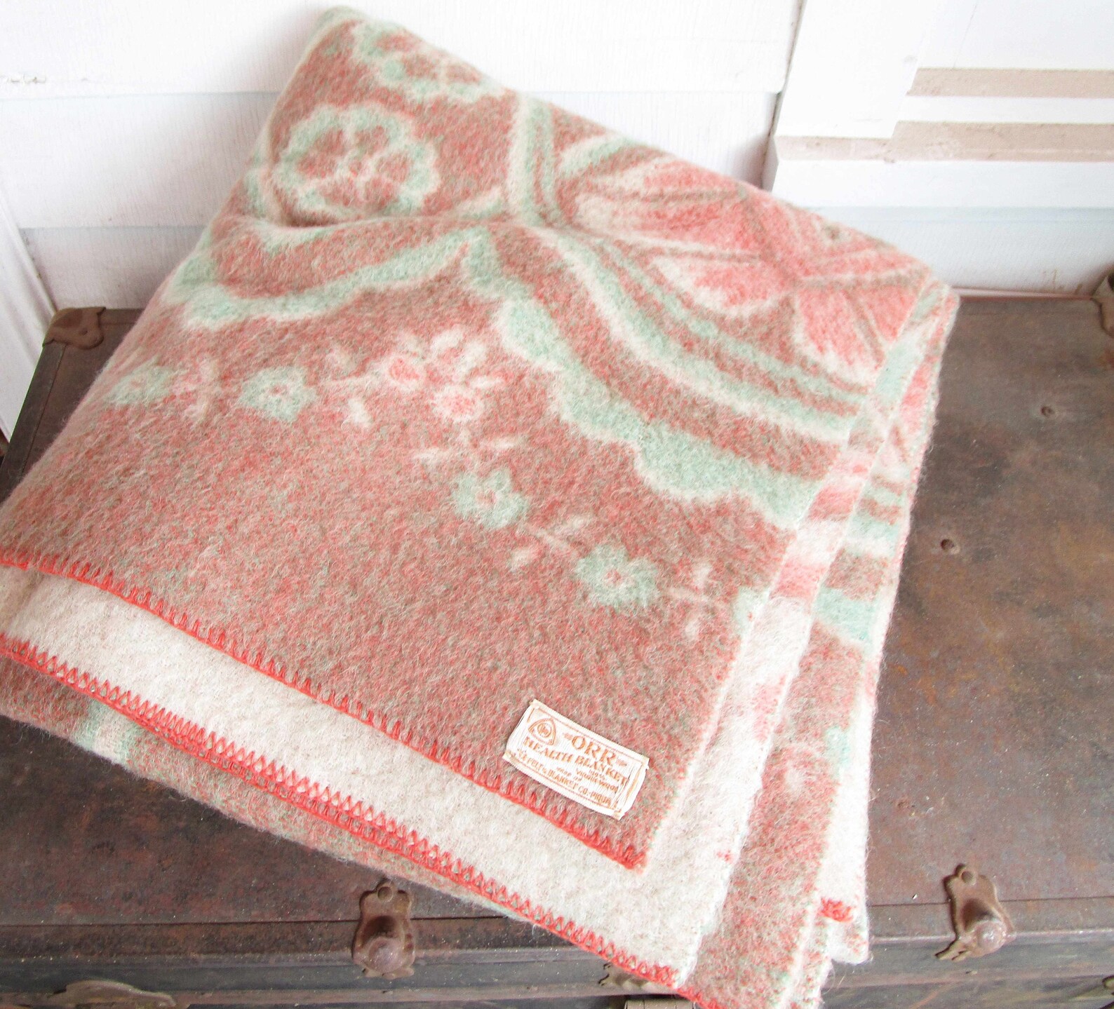 Vintage 'ORR Health' Blanket Reversible Wool Blanket Etsy