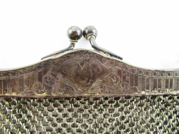 Vintage Purse - Antique German Silver Chainmail P… - image 4