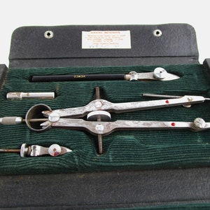Beautiful Set of Vintage &#39;B. K. Elliott Co&#39; Drafting Tools - Industrial Drafting Set From Germany - Steampunk - Drafting - Architecture