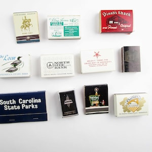 Instant Matchbook Collection - 1950s and 60s -  11 Matchbooks & Boxes - Dinah&#39;s Shack, CA - GA - SC - Minnesota to Texas - Great Graphics