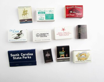 Vintage Matchbook Collection: 1950s-60s Travel Souvenirs