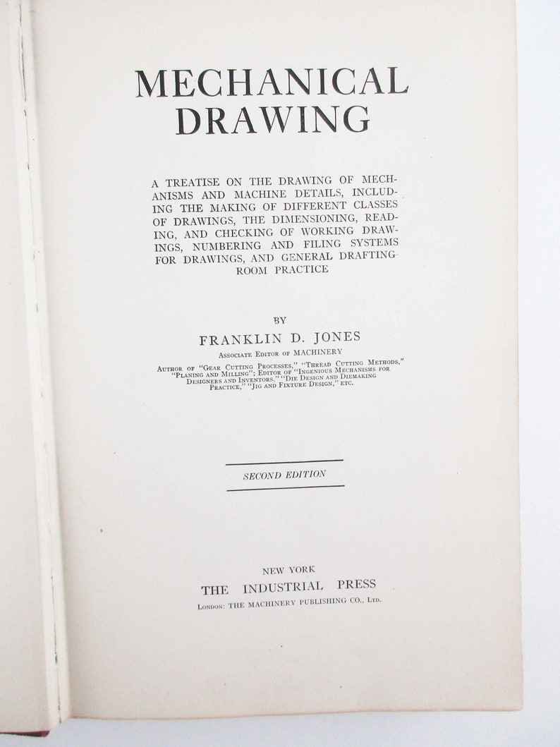 /'Mechanical Drawing/' Text From 1931 Machinists Display or Use Architects Vintage Collectors Vintage Drafting Engineering