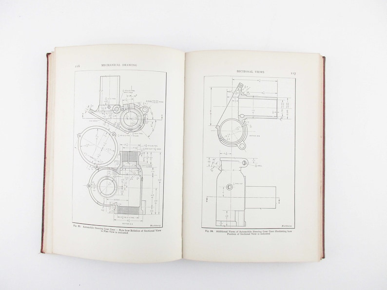/'Mechanical Drawing/' Text From 1931 Machinists Display or Use Architects Vintage Collectors Vintage Drafting Engineering
