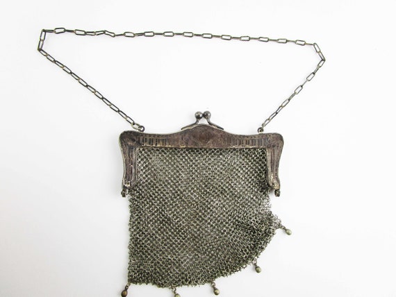 Vintage Purse - Antique German Silver Chainmail P… - image 2