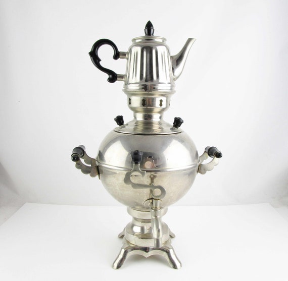 Antique Russian 'CCCP' Electric Samovar Tea Coffee Hot Water Urn Tea  Concentrate Pot Electric Barista Coffee Shop Decor 