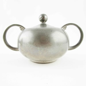 Vintage &#39;Royal Holland Pewter&#39; Sugar Bowl - Pewter - Art Deco Style - Large Handles - Collectible Pewter
