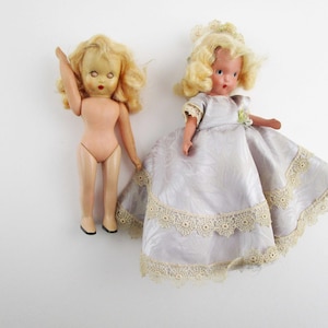 Two &#39;Nancy Ann&#39; Story Book Dolls - One Composite Mid-40s - One Plastic With Sleep Eyes & Moving LImbs - Blondes - Doll Collector