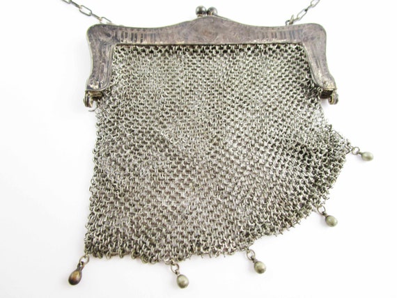 Vintage Purse - Antique German Silver Chainmail P… - image 3