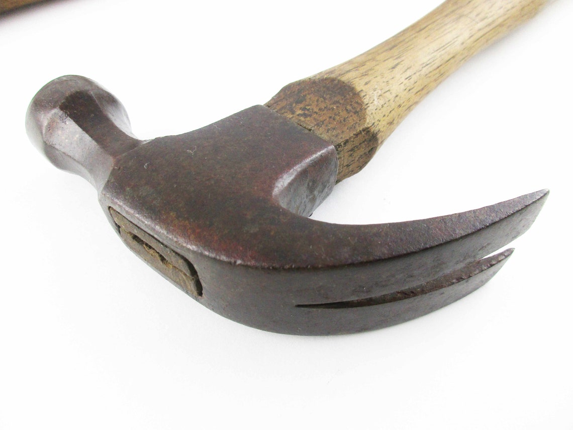 Antique Claw Hammers Oak Handle Hammers Steelhead Etsy