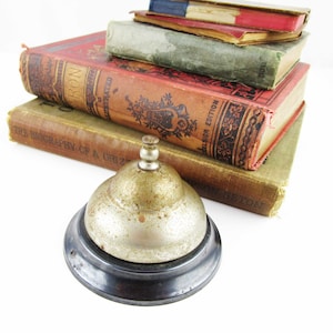 Vintage Call Bell - Vintage Desktop Accessory - Butler&#39;s Bell - Call Bell With Black Base - Made in USA